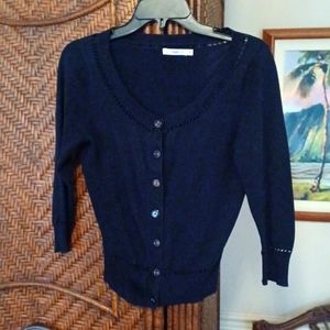 Hazel Navy Cotton Sweater Size Small